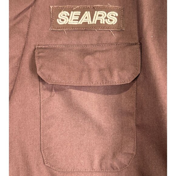 Vintage Sears Workwear Brown Insulated Coveralls Size L Nylon Polyester 80's - Picture 3 of 11